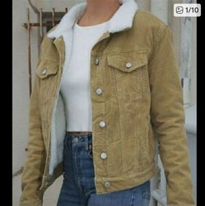 J Galt Tan Corduroy Sherpa Lined Jacket